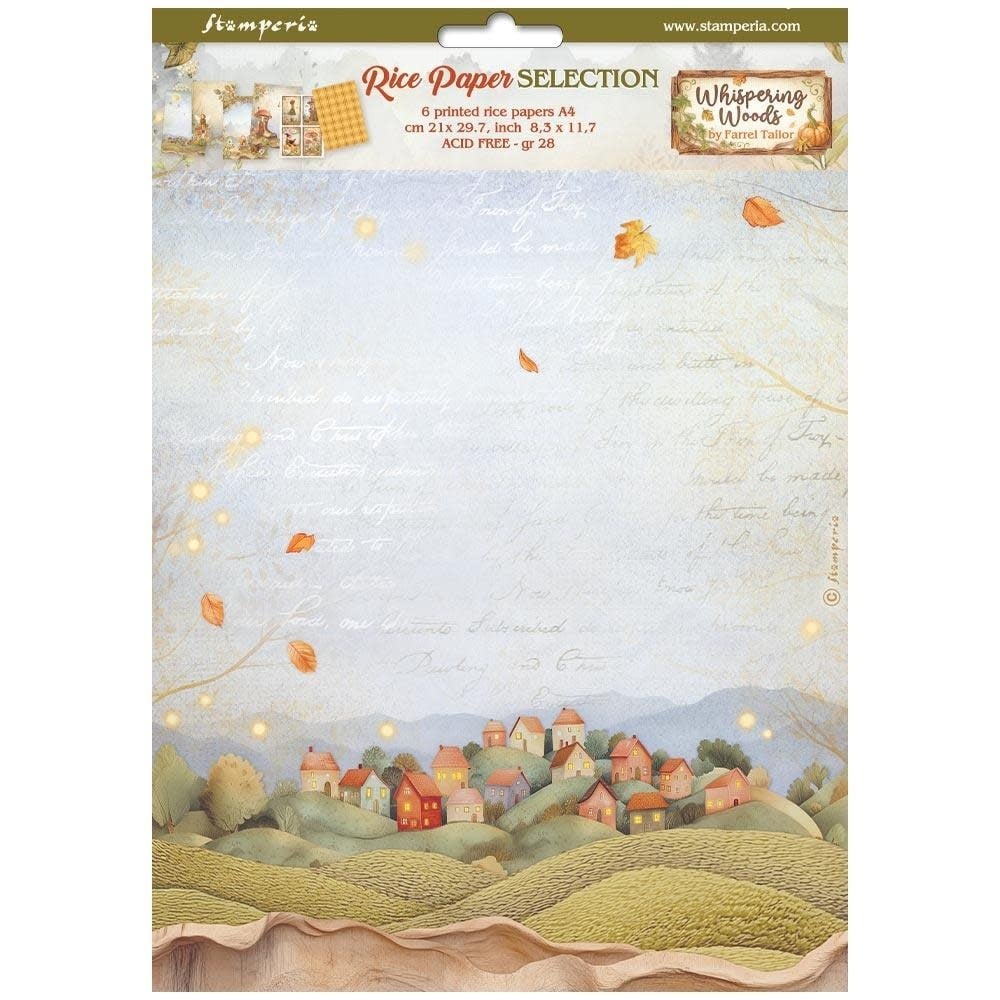 STAMPERIA STAMPERIA WHISPERING WOODS ASSORTED A4 RICE PAPER 6/PK