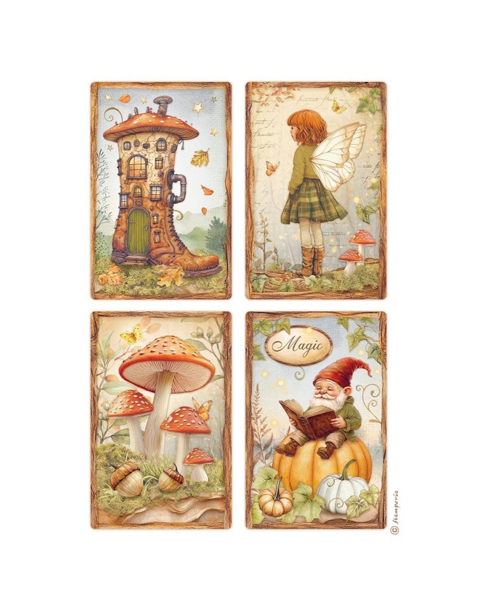 STAMPERIA STAMPERIA WHISPERING WOODS ASSORTED A4 RICE PAPER 6/PK