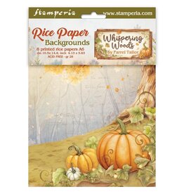 STAMPERIA STAMPERIA WHISPERING WOODS ASSORTED A6 RICE PAPER DECOUPAGE BACKGROUNDS 10.5X14.8CM 8/PK