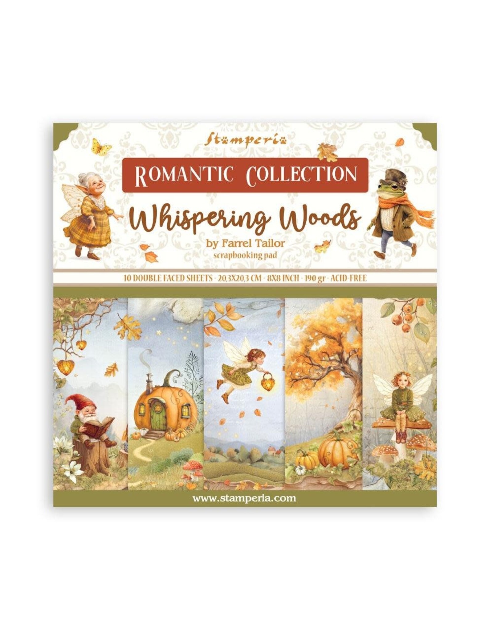 STAMPERIA STAMPERIA WHISPERING WOODS 8x8 COLLECTION PACK 10 SHEETS