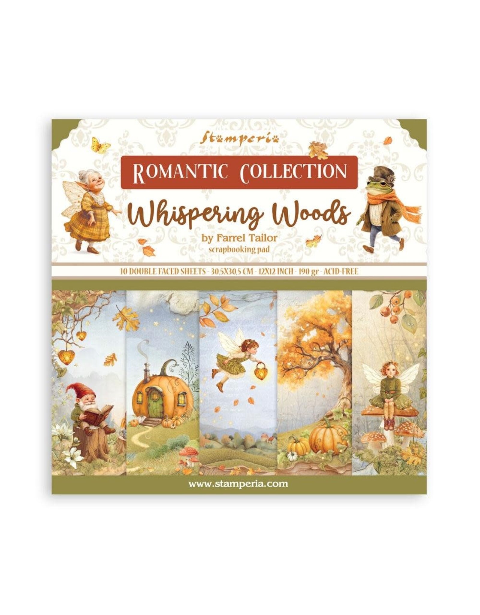 STAMPERIA STAMPERIA WHISPERING WOODS 12x12 COLLECTION PACK 10 SHEETS