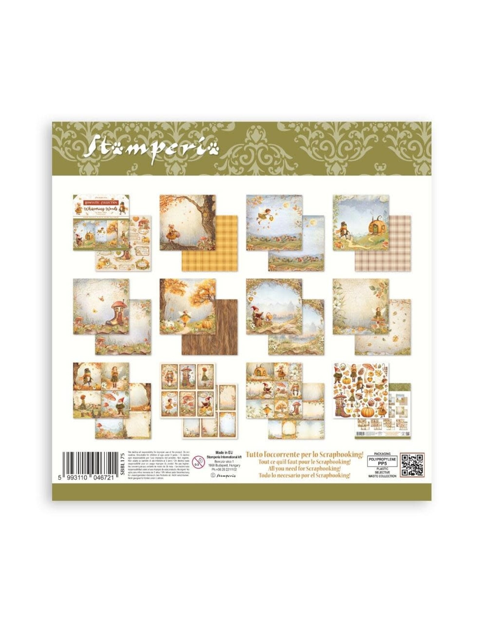 STAMPERIA STAMPERIA WHISPERING WOODS 12x12 COLLECTION PACK 10 SHEETS