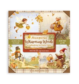 STAMPERIA STAMPERIA WHISPERING WOODS MAXI PAD 8x8 PAPER PACK 22 SINGLE FACED SHEETS
