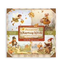 STAMPERIA STAMPERIA WHISPERING WOODS MAXI PAD 12x12 PAPER PACK 22 SHEETS