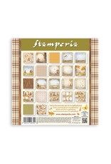 STAMPERIA STAMPERIA WHISPERING WOODS MAXI PAD 12x12 PAPER PACK 22 SHEETS