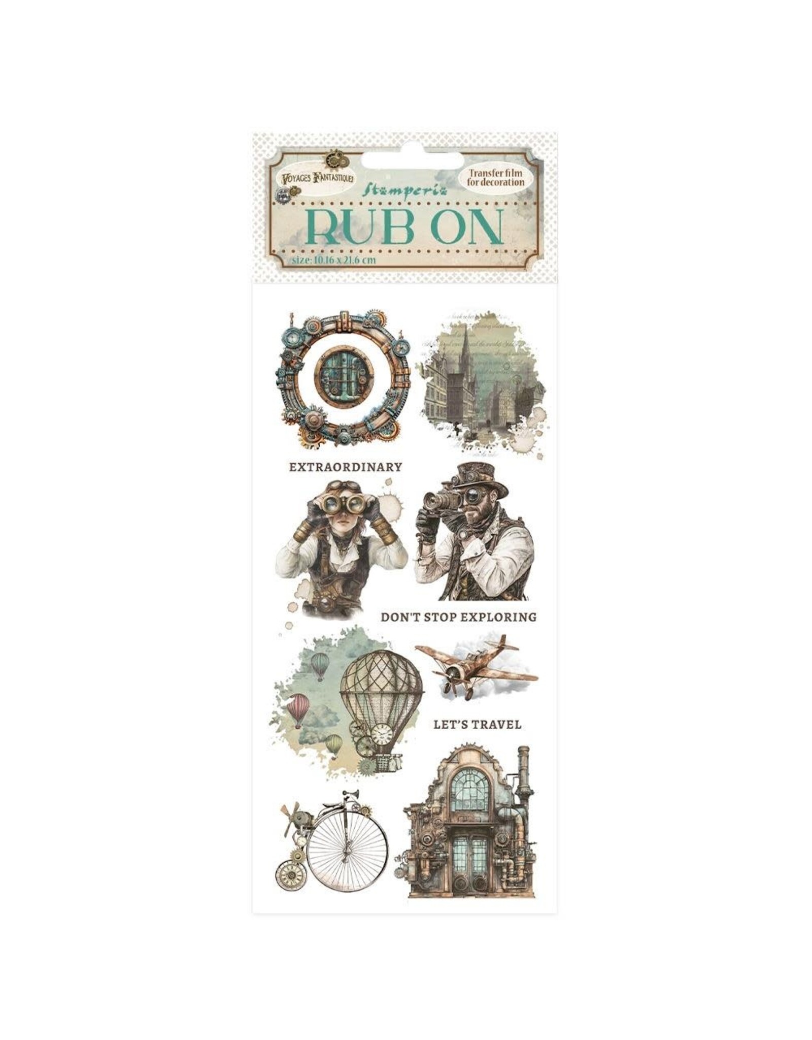 STAMPERIA STAMPERIA VOYAGES FANTASTIQUES MECHANICAL WONDERS RUB-ON