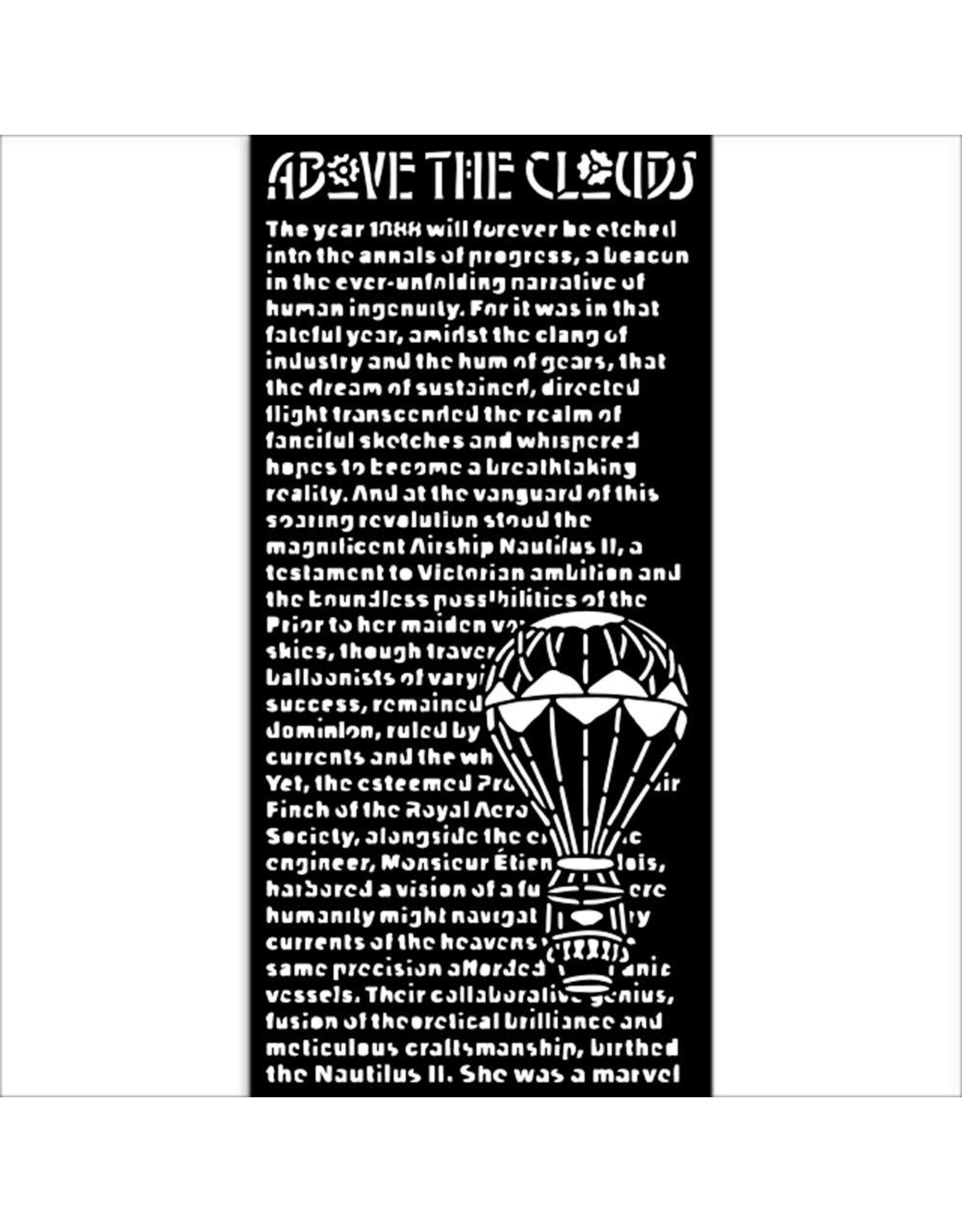 STAMPERIA STAMPERIA VOYAGES FANTASTIQUES ABOVE THE CLOUDS 12x25cm STENCIL
