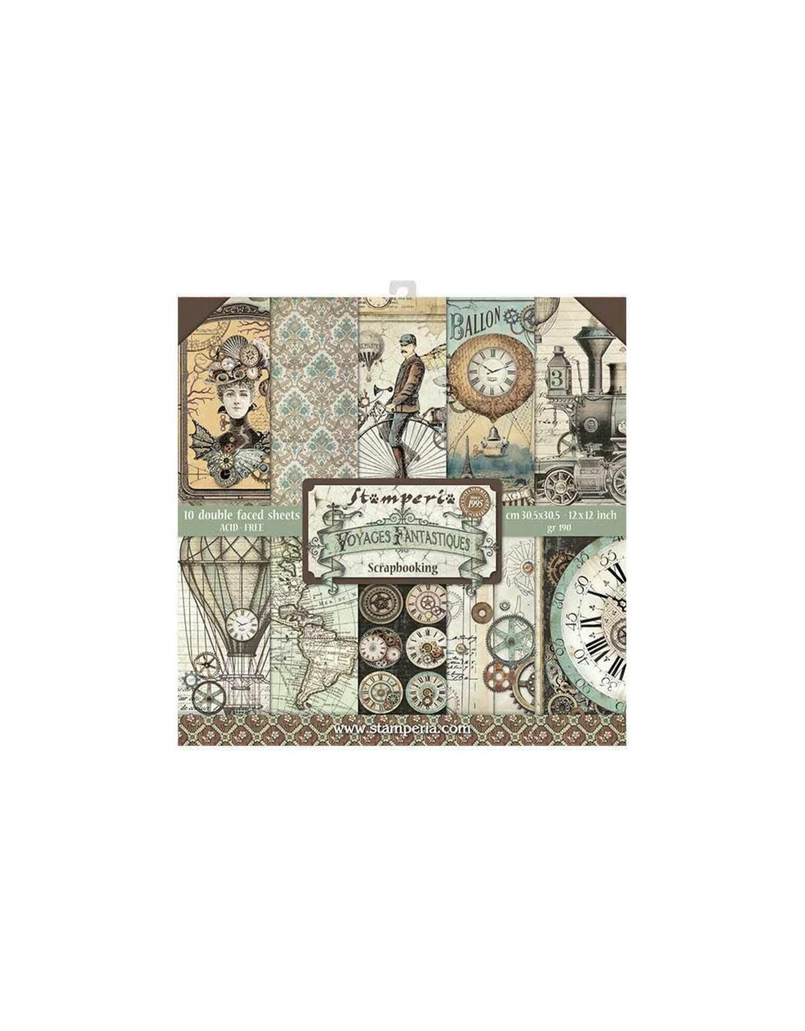 STAMPERIA STAMPERIA VOYAGES FANTASTIQUES 12x12 PAPER PACK 10 SHEETS
