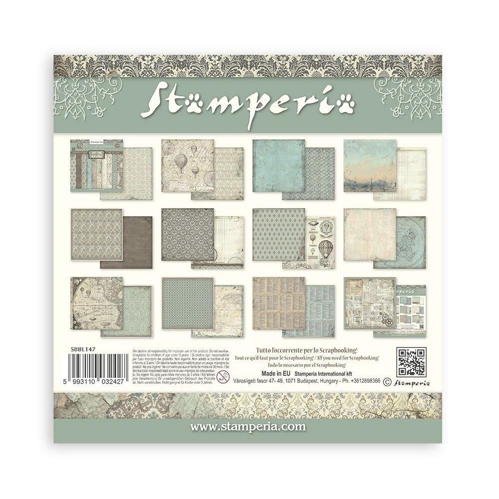 STAMPERIA STAMPERIA VOYAGES FANTASTIQUES BACKGROUNDS SELECTION 12x12 PAPER PACK 10 SHEETS