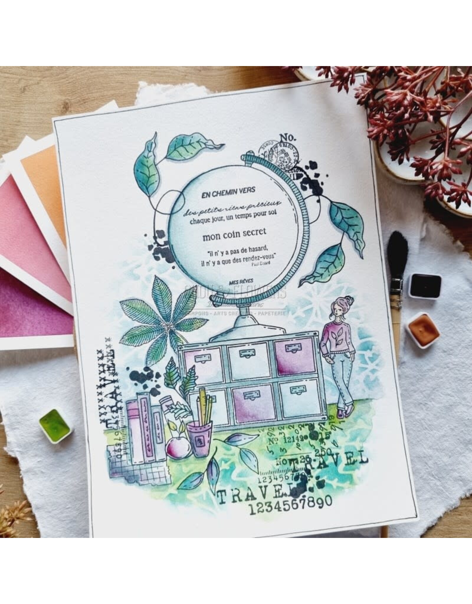 CHOU & FLOWERS CHOU & FLOWERS COLLECTION L'ORÉE DES BOIS NOTES D'AUTOMNE A6 CLEAR STAMP SET