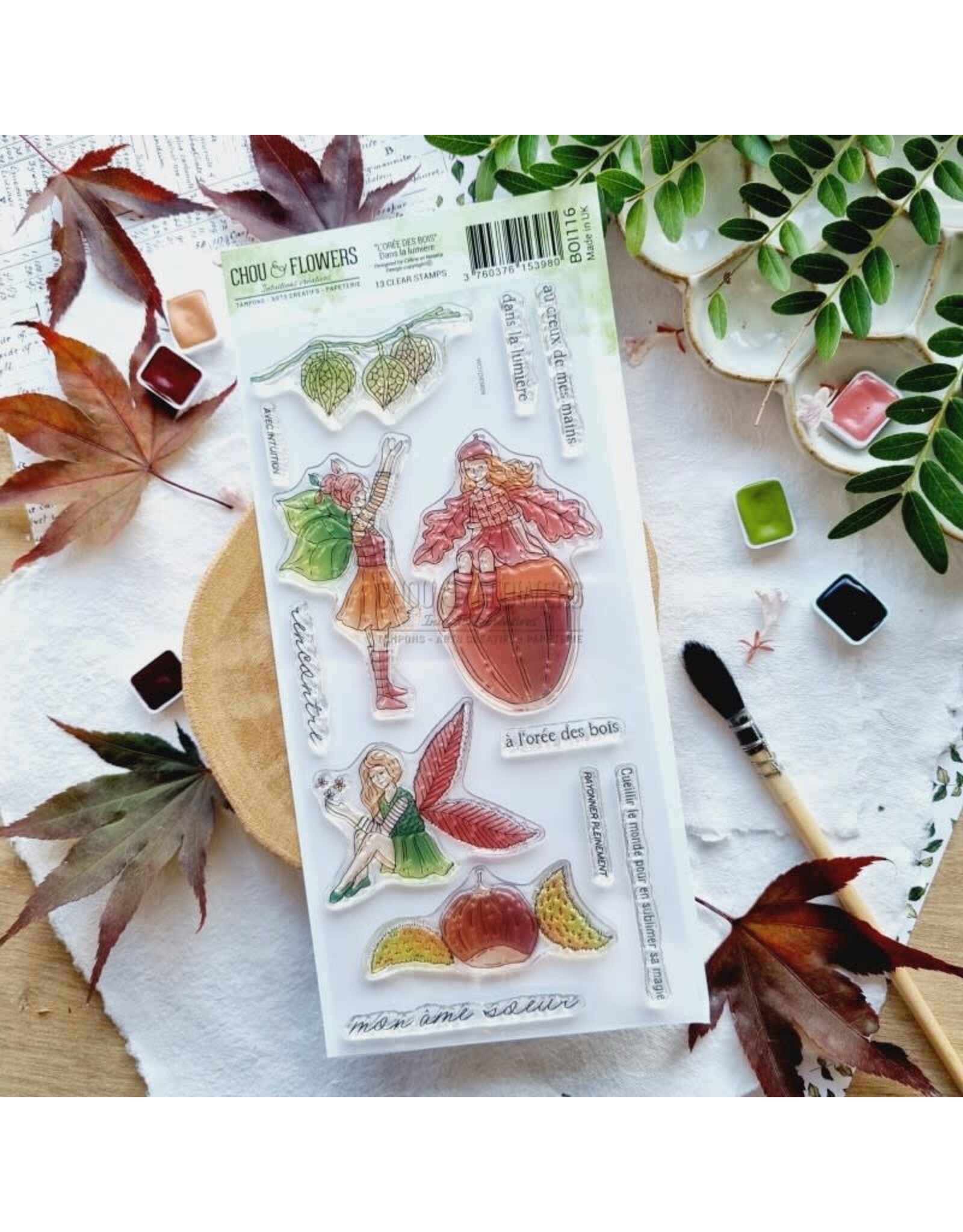 CHOU & FLOWERS CHOU & FLOWERS COLLECTION L'ORÉE DES BOIS DANS LA LUMIERE CLEAR STAMP SET