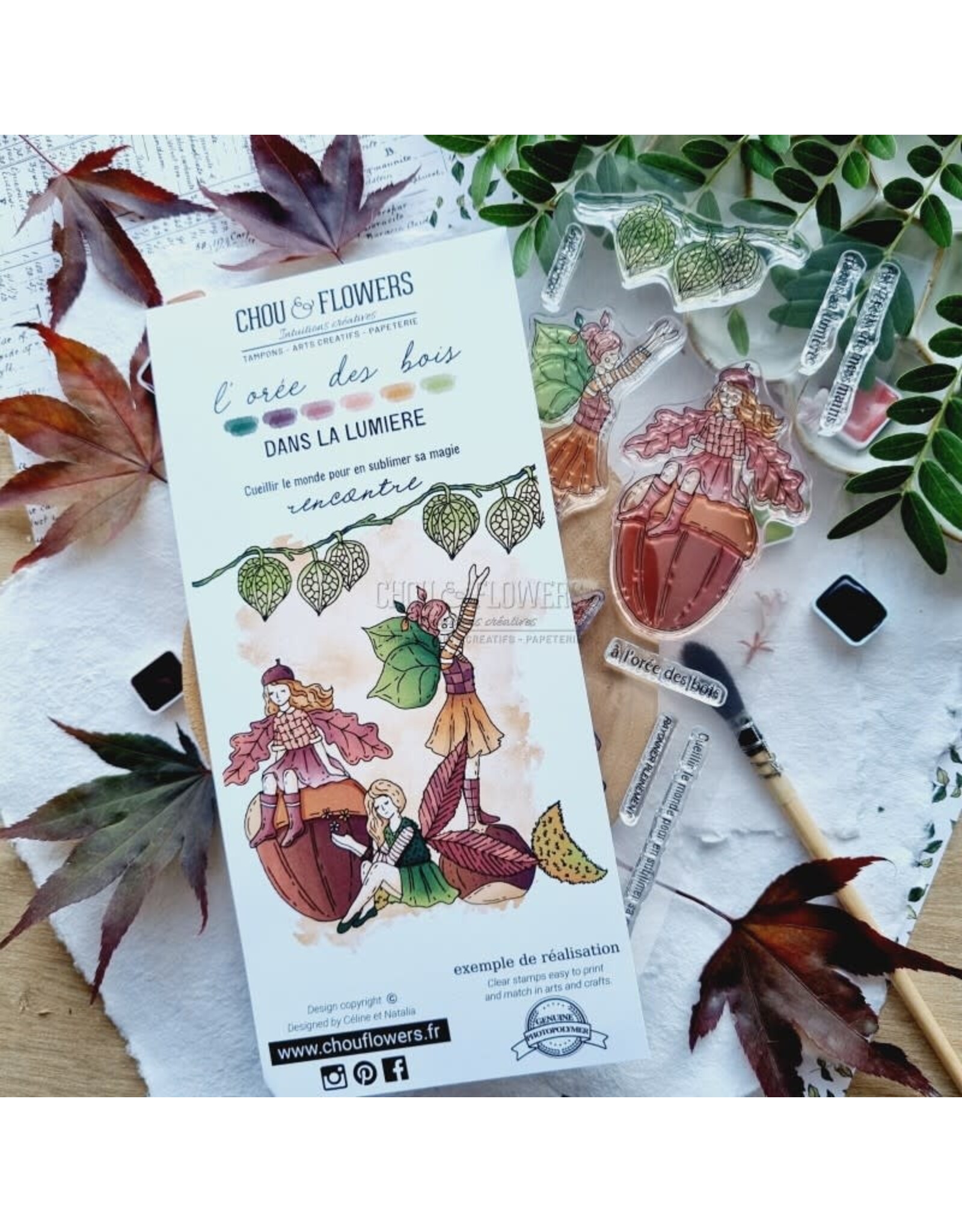 CHOU & FLOWERS CHOU & FLOWERS COLLECTION L'ORÉE DES BOIS DANS LA LUMIERE CLEAR STAMP SET