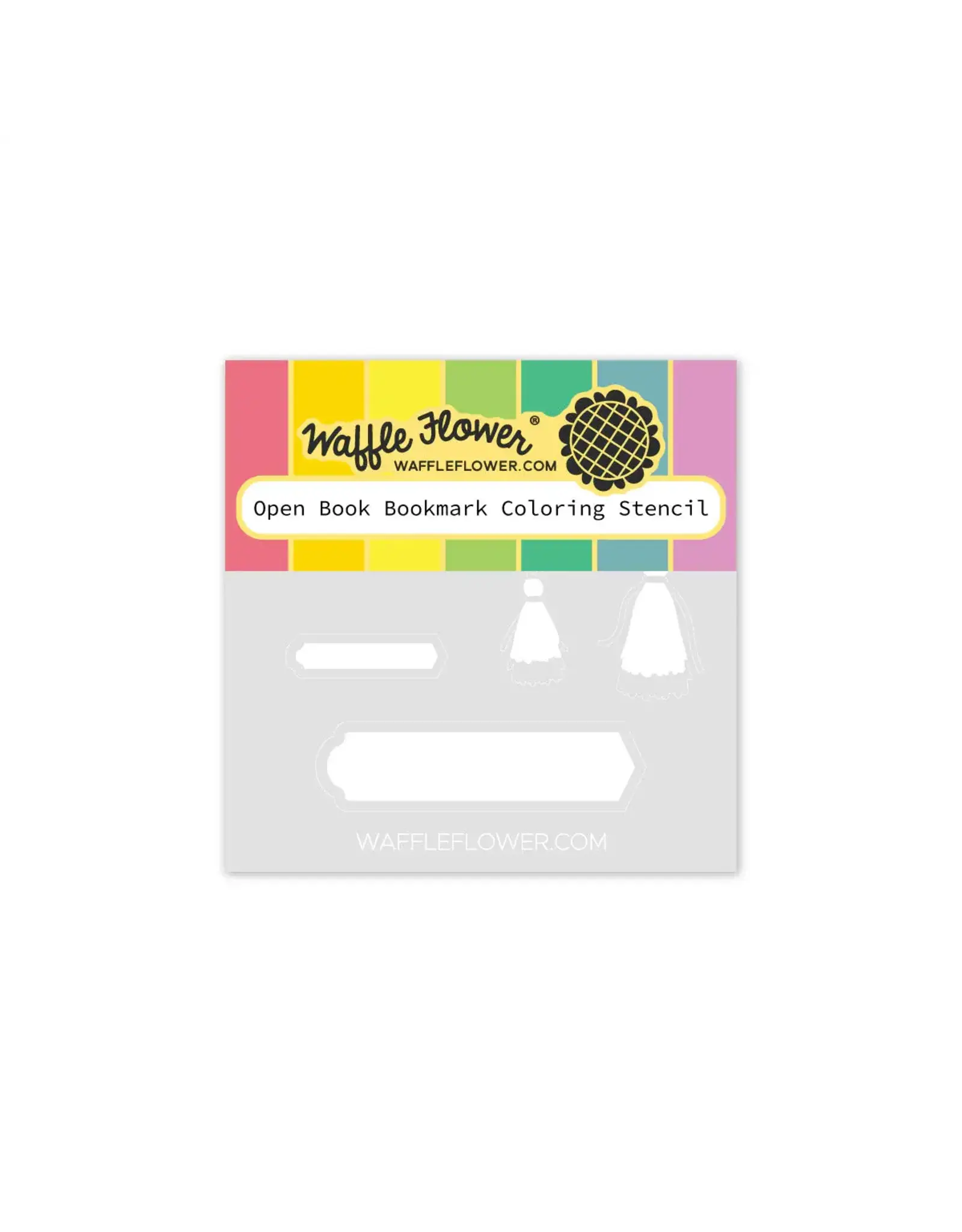 WAFFLE FLOWER WAFFLE FLOWER OPEN BOOK BOOKMARK COLORING STENCIL