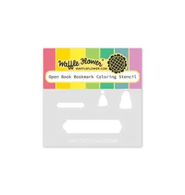 WAFFLE FLOWER WAFFLE FLOWER OPEN BOOK BOOKMARK COLORING STENCIL