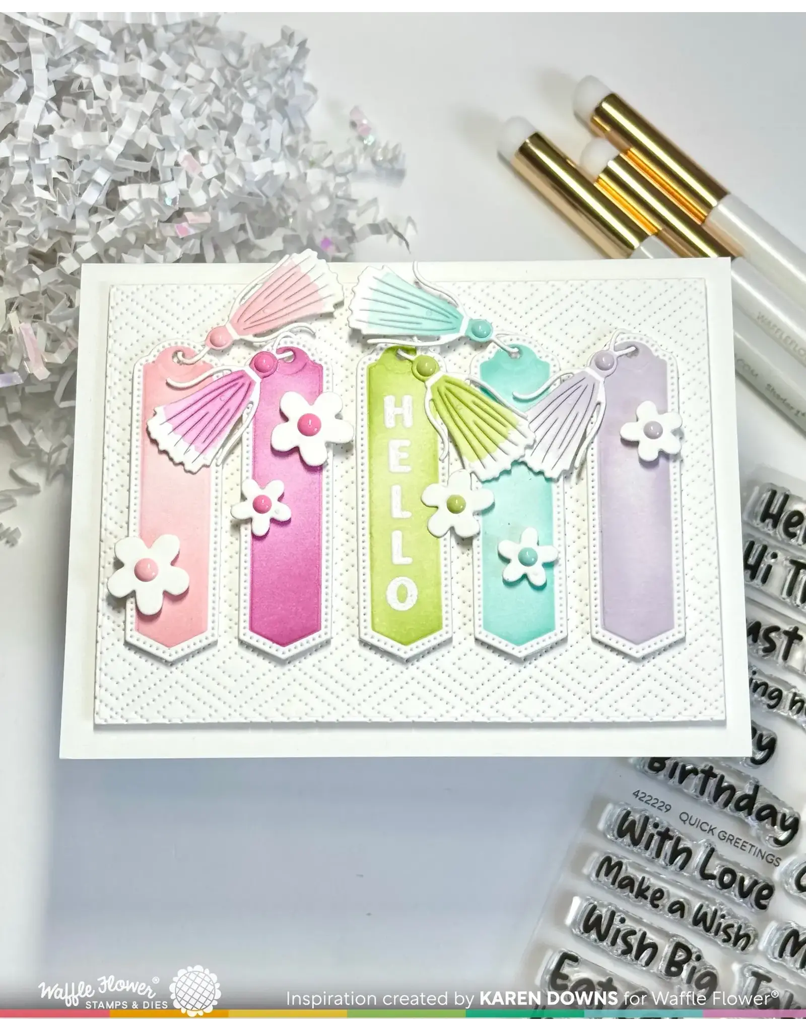 WAFFLE FLOWER WAFFLE FLOWER OPEN BOOK BOOKMARK COLORING STENCIL