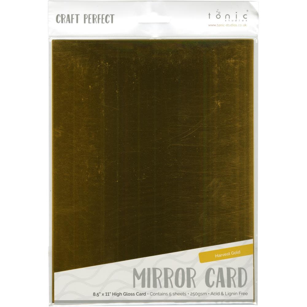 TONIC TONIC STUDIOS MIRROR CARD HIGH GLOSS POLISHED GOLD  8.5X11 5 PK