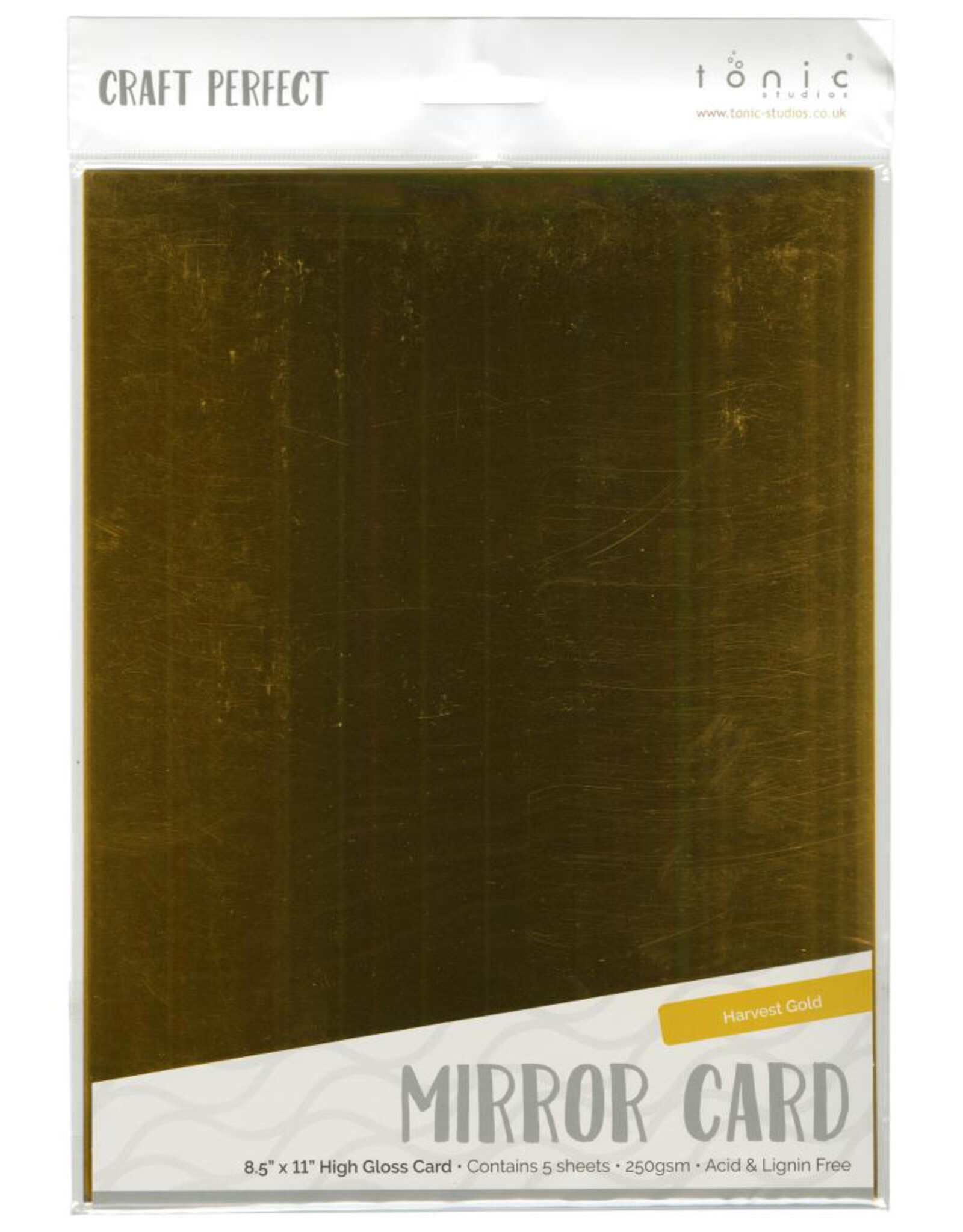 TONIC TONIC STUDIOS MIRROR CARD HARVEST GOLD 8.5X11 5PK
