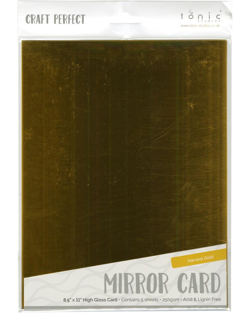 TONIC TONIC STUDIOS MIRROR CARD HARVEST GOLD 8.5X11 5PK