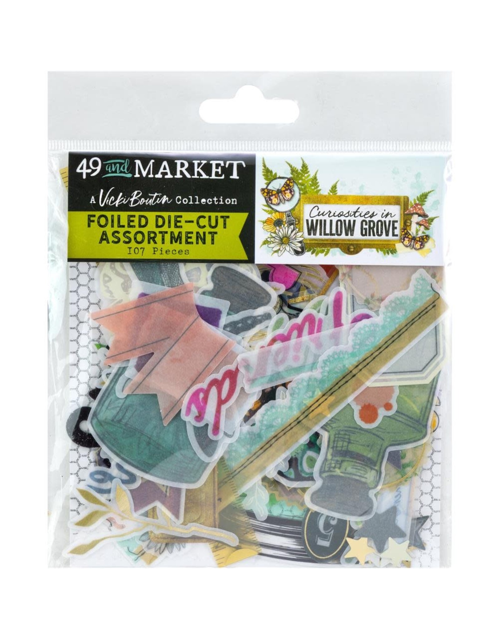 49 AND MARKET 49 AND MARKET CURIOSITIES IN WILLOW GROVE ASSORTED DIE-CUTS 107/PK