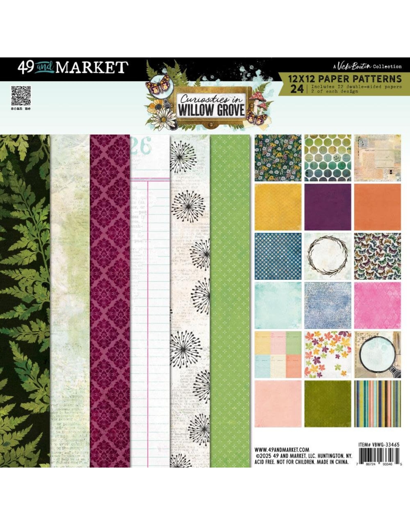 49 AND MARKET 49 AND MARKET CURIOSITIES IN WILLOW GROVE 12x12 PAPER PAD