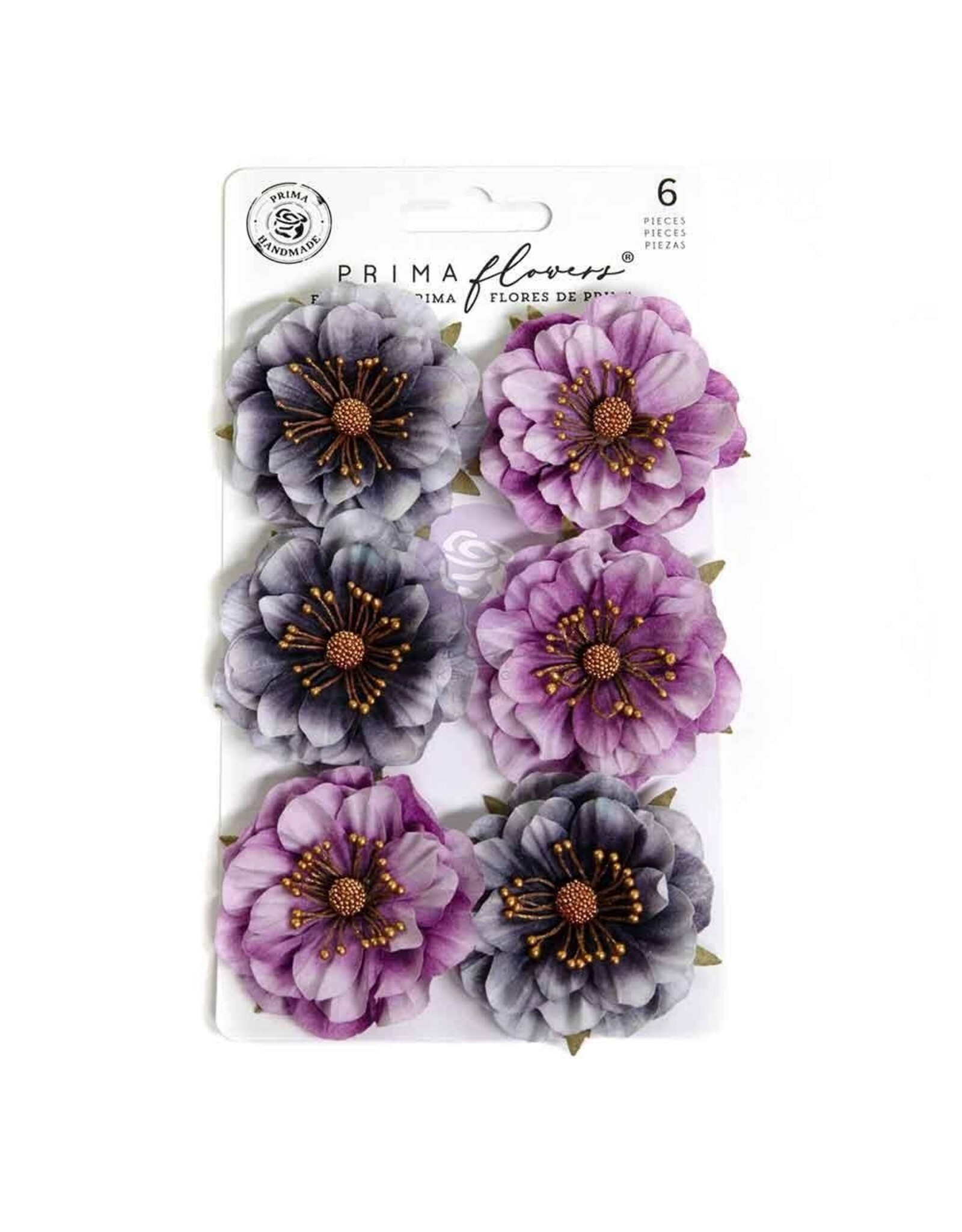 PRIMA PRIMA BEWITCHED MOONLIT PETALS PAPER FLOWERS 6/PK