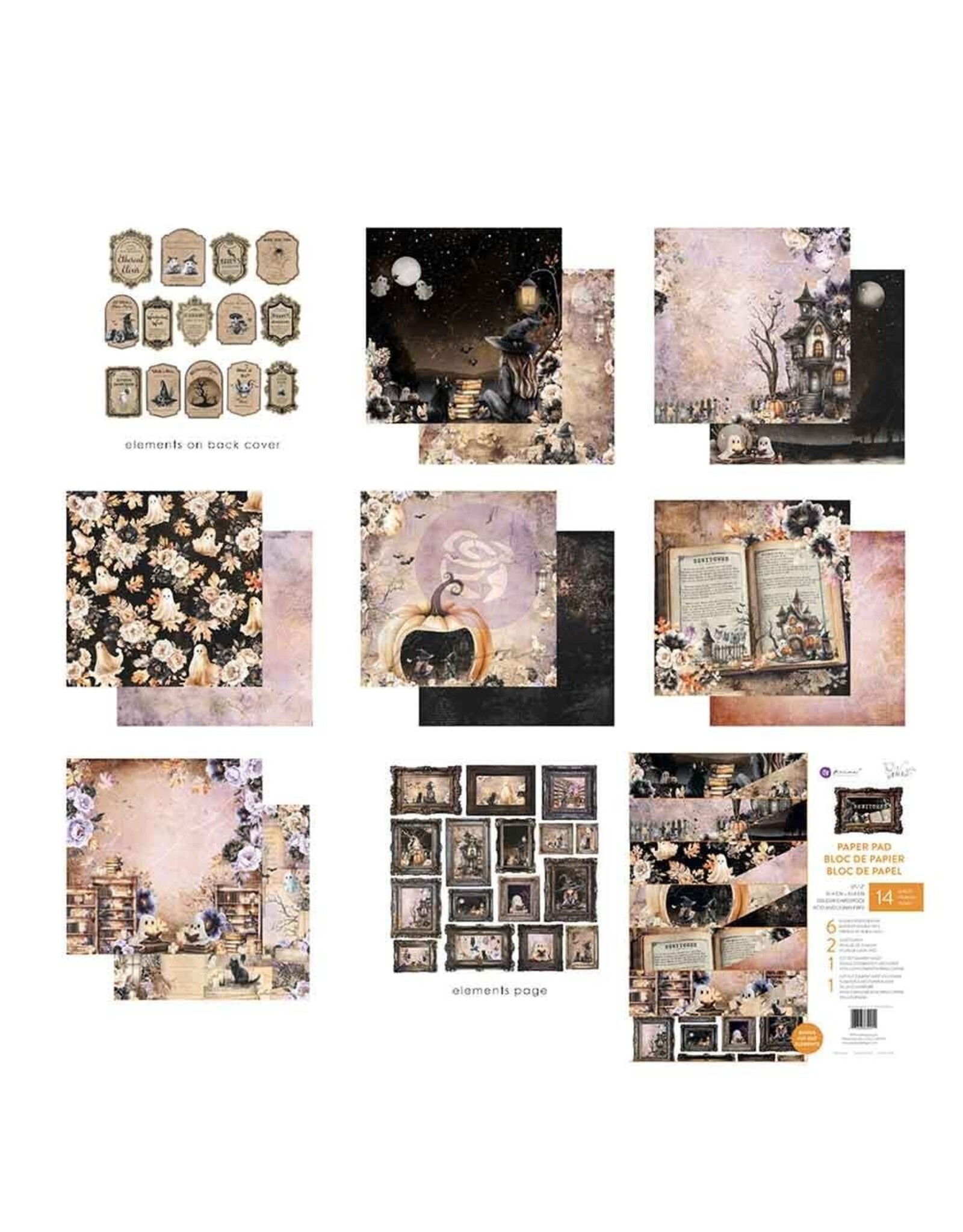 PRIMA PRIMA BEWITCHED 12x12 PAPER PAD 14 SHEETS