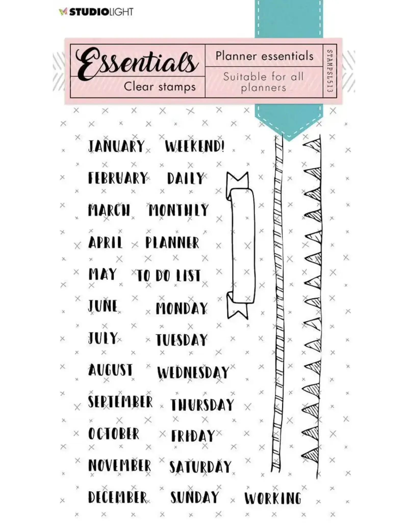 STUDIOLIGHT STUDIOLIGHT PLANNER ESSENTIALS #513 CLEAR STAMP SET