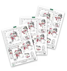 KATY SUE KATY SUE BEAR WITH SNOWMAN DIE CUT 3D DECOUPAGE 3/PK