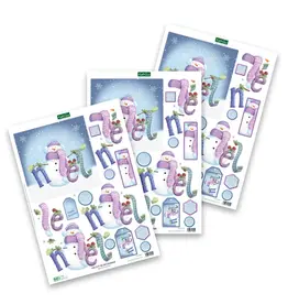 KATY SUE KATY SUE NOEL & SNOWMAN DIE CUT 3D DECOUPAGE 3/PK