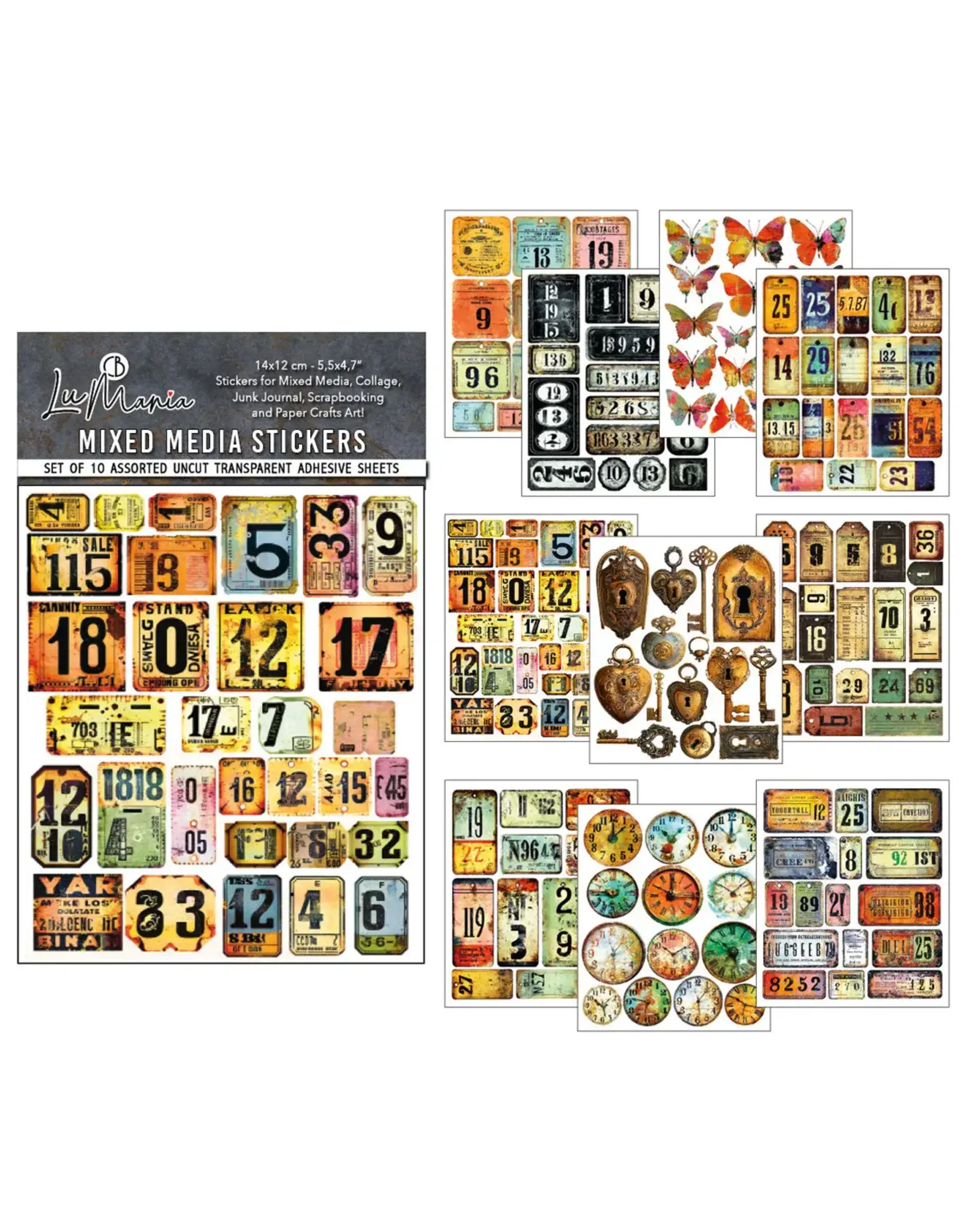 CIAO BELLA CIAO BELLA MIXED MEDIA STICKER SCRATCHED LABELS 10/PK