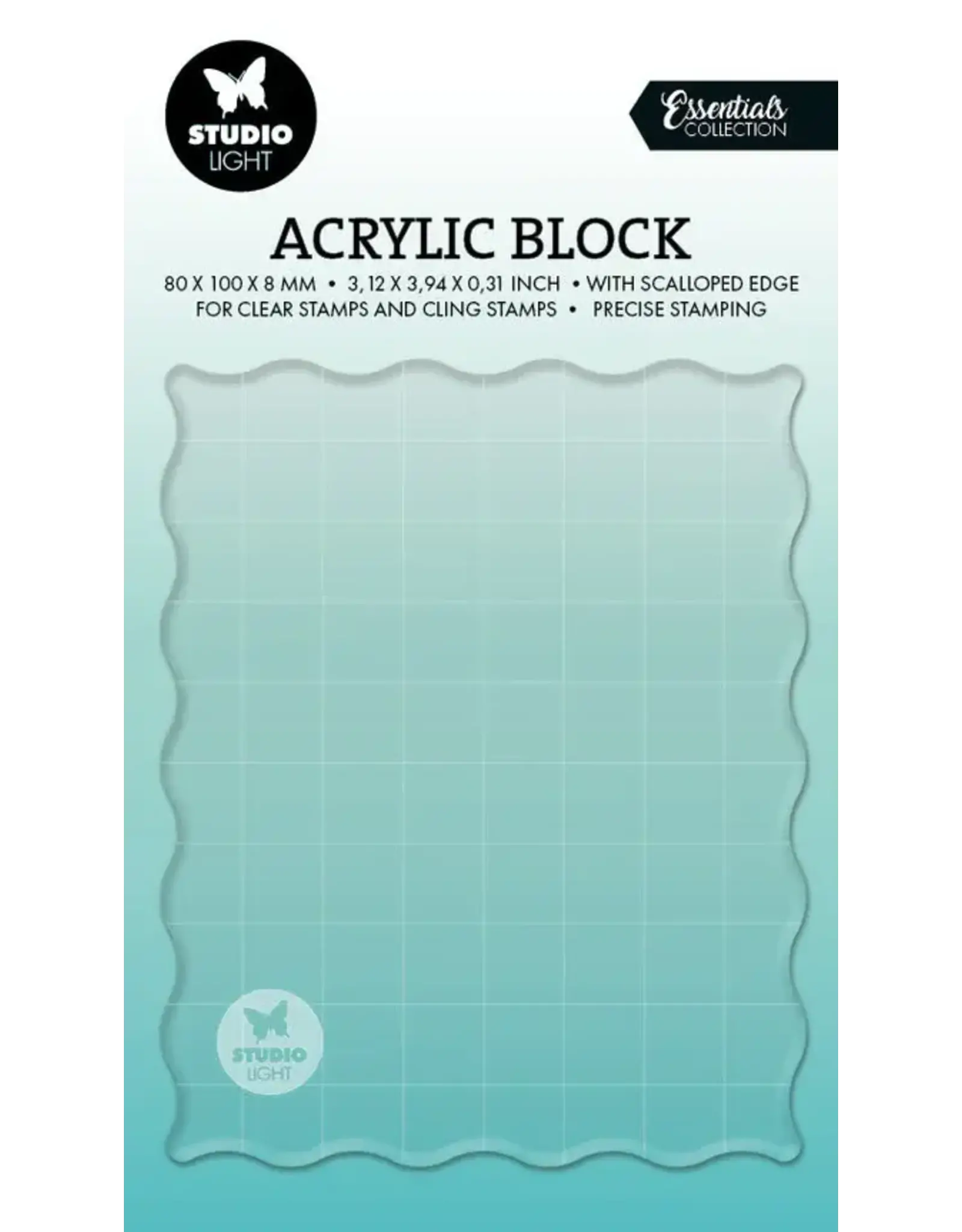 STUDIOLIGHT STUDIOLIGHT ESSENTIALS 80MMx100MM ACRYLIC BLOCK WITH GRID