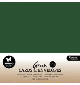 STUDIOLIGHT STUDIOLIGHT ESSENTIALS COLLECTION CHRISTMAS GREEN CARDS & ENVELOPES 6x6