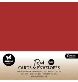 STUDIOLIGHT STUDIOLIGHT ESSENTIALS COLLECTION CHRISTMAS RED CARDS & ENVELOPES 6x6