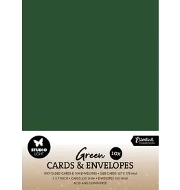 STUDIOLIGHT STUDIOLIGHT ESSENTIALS COLLECTION CHRISTMAS GREEN CARDS & ENVELOPES 5x7