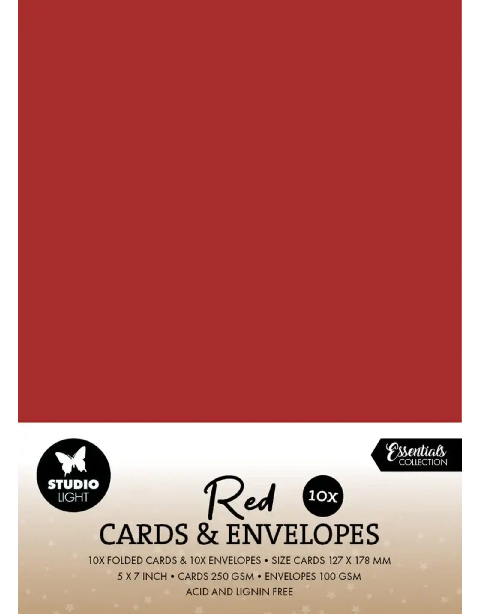 STUDIOLIGHT STUDIOLIGHT ESSENTIALS COLLECTION CHRISTMAS RED CARDS & ENVELOPES 5x7