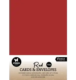 STUDIOLIGHT STUDIOLIGHT ESSENTIALS COLLECTION CHRISTMAS RED CARDS & ENVELOPES 5x7