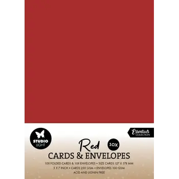 STUDIOLIGHT STUDIOLIGHT ESSENTIALS COLLECTION CHRISTMAS RED CARDS & ENVELOPES 5x7