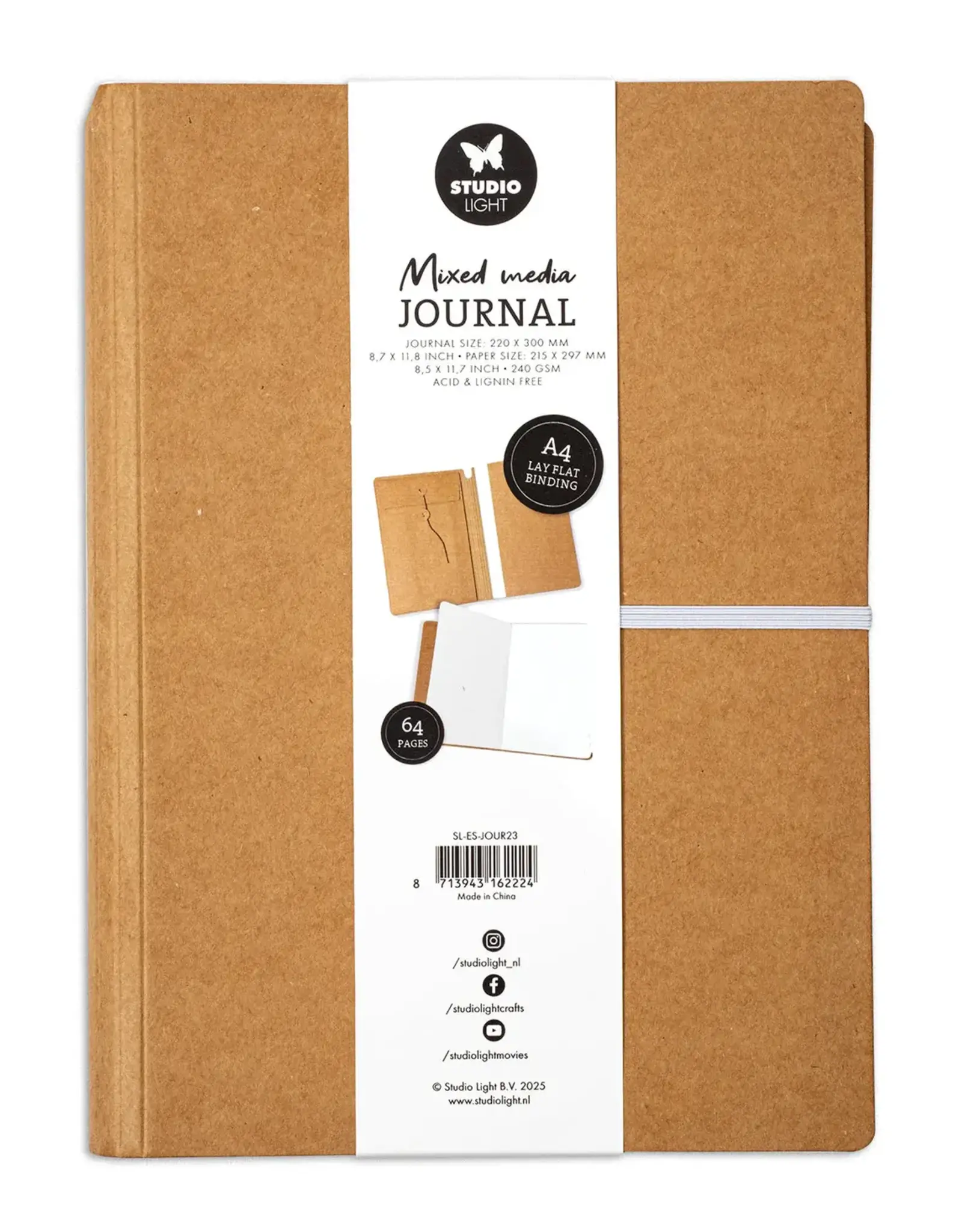 STUDIOLIGHT STUDIOLIGHT ESSENTIALS MIXED MEDIA A4 JOURNAL 64 PAGES