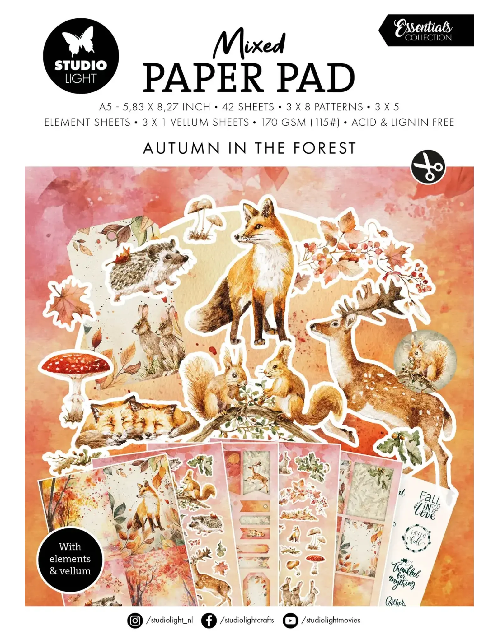 STUDIOLIGHT STUDIOLIGHT ESSENTIALS COLLECTION AUTUMN IN THE FOREST MIXED PAPER PAD