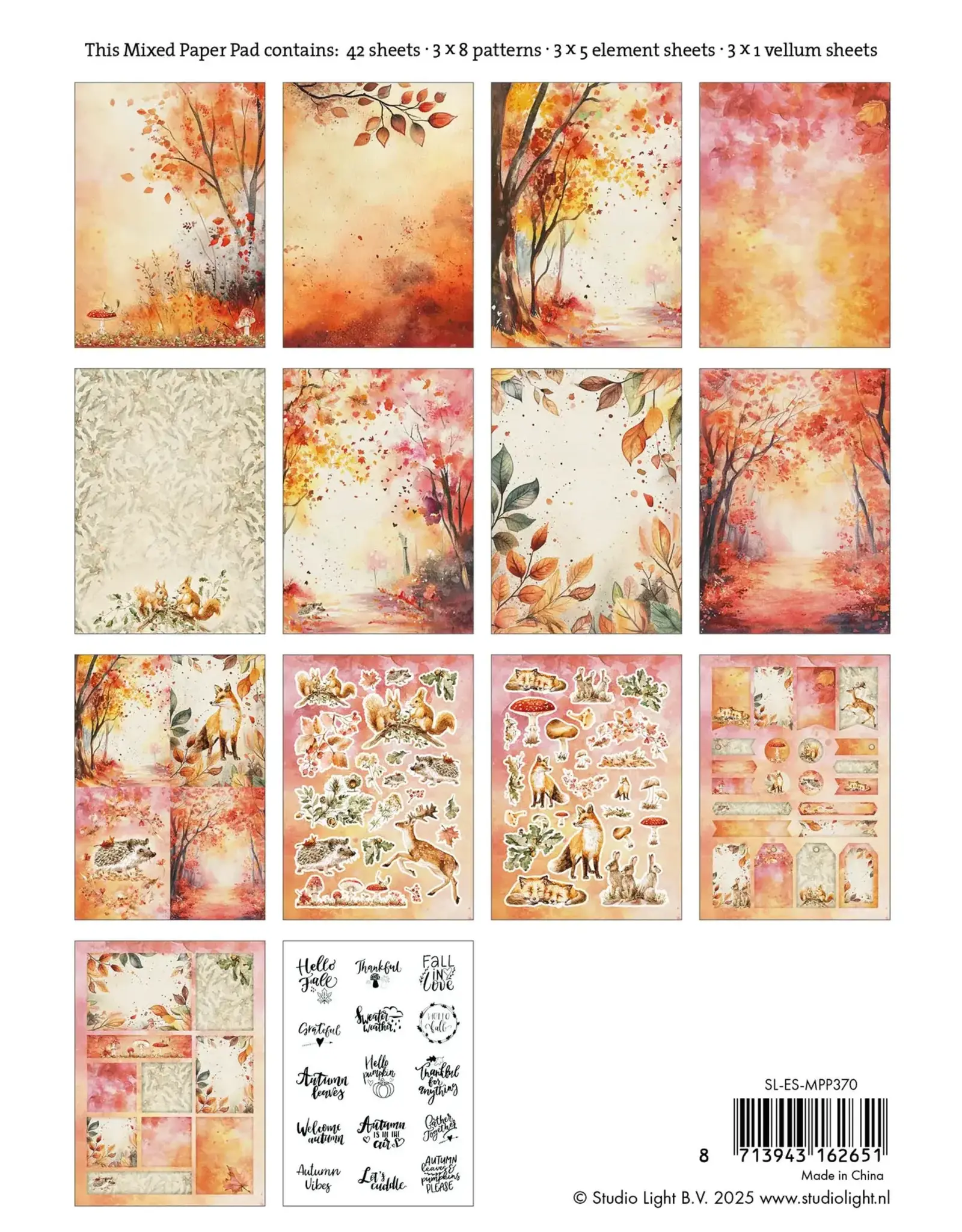 STUDIOLIGHT STUDIOLIGHT ESSENTIALS COLLECTION AUTUMN IN THE FOREST MIXED PAPER PAD
