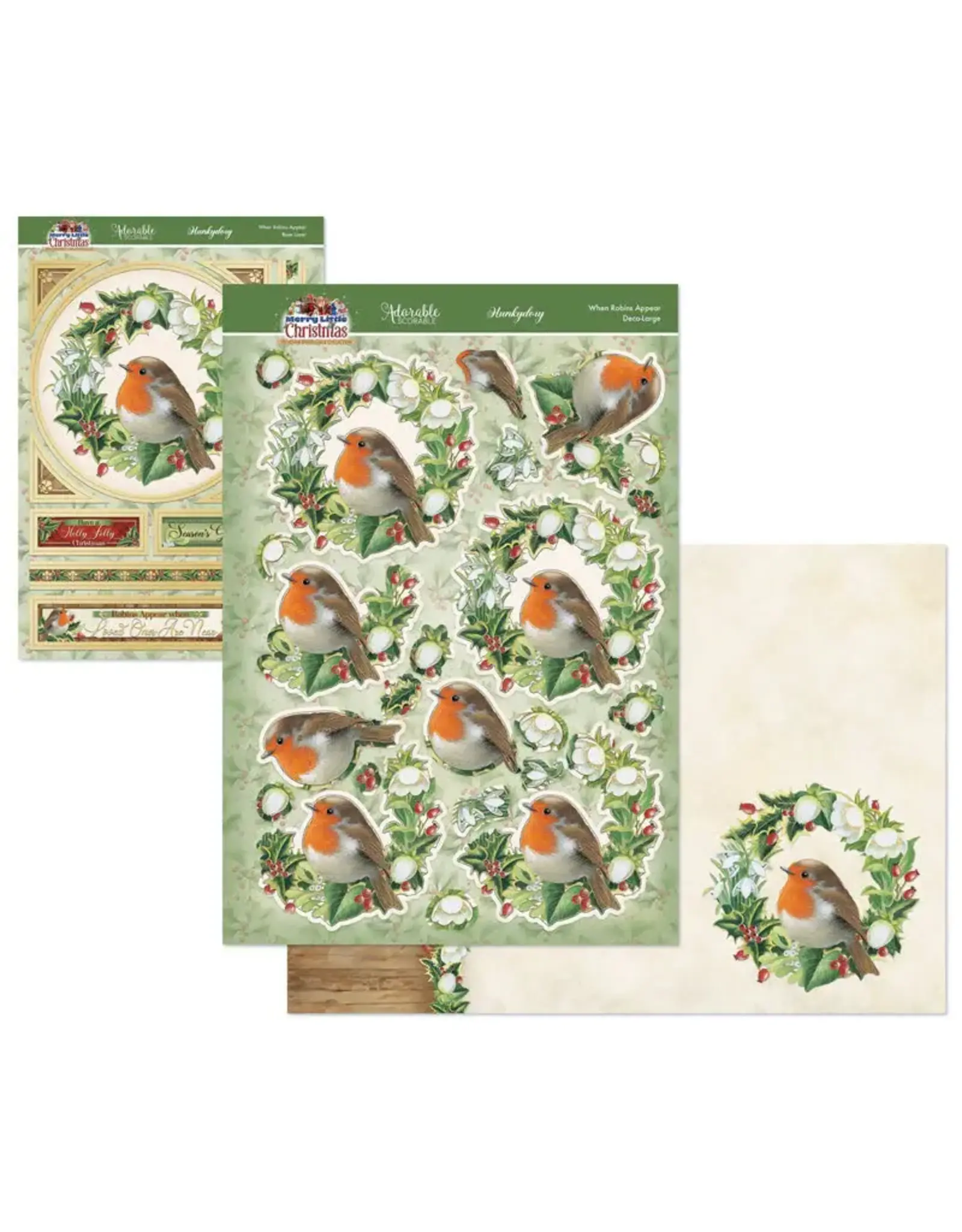 HUNKYDORY CRAFTS LTD. HUNKYDORY A MERRY LITTLE CHRISTMAS WHEN ROBINS APPEAR DECO-LARGE SET