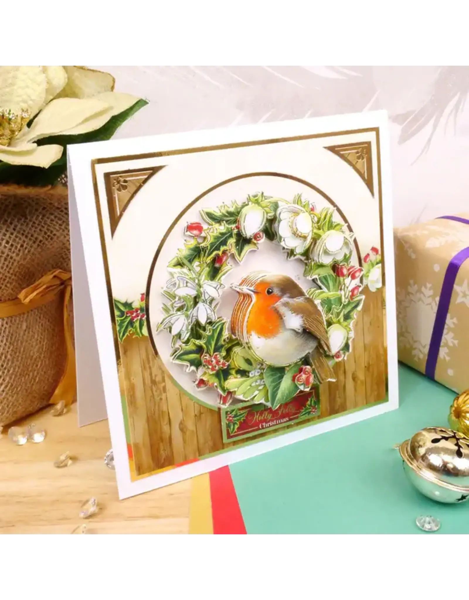 HUNKYDORY CRAFTS LTD. HUNKYDORY A MERRY LITTLE CHRISTMAS WHEN ROBINS APPEAR DECO-LARGE SET