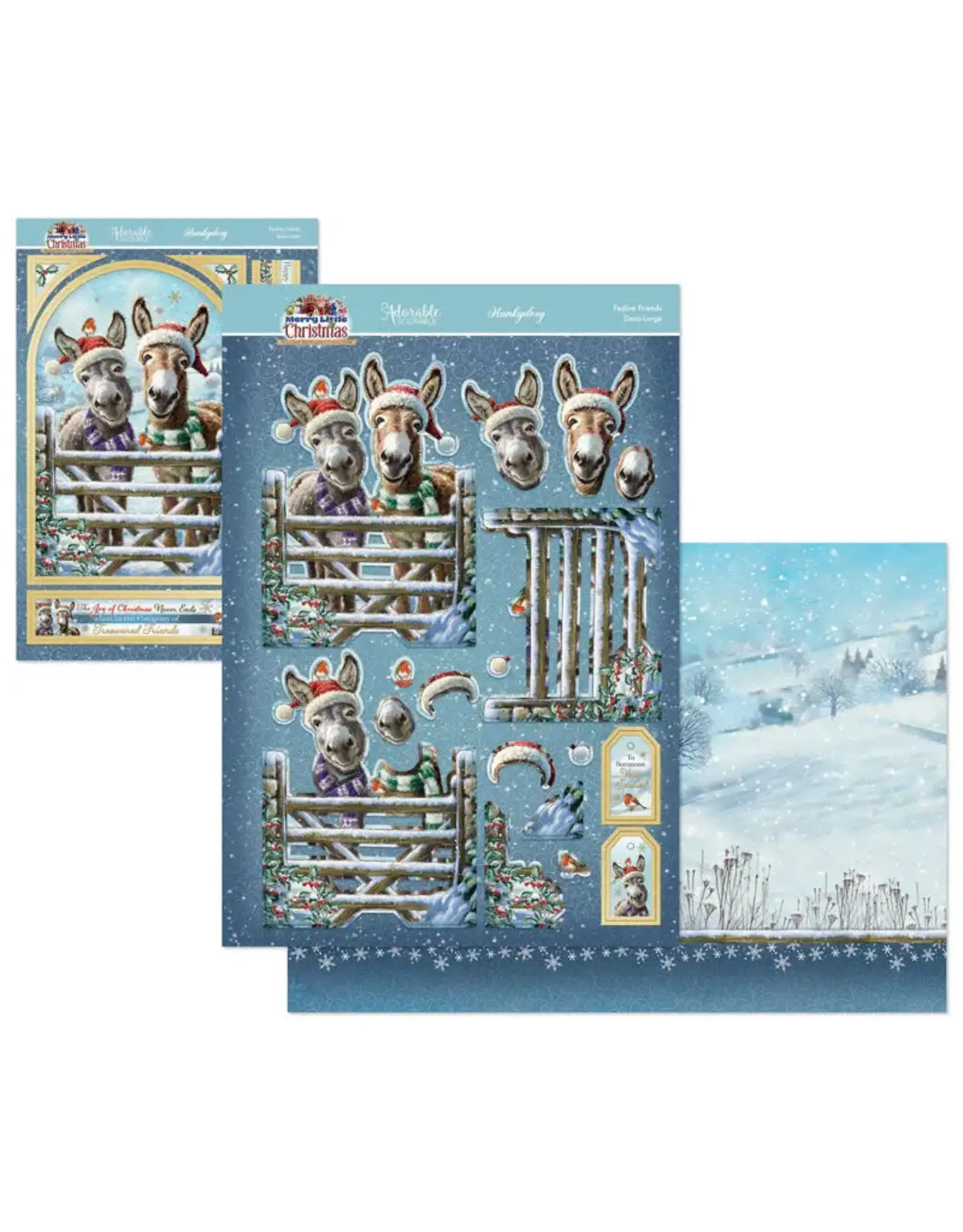 HUNKYDORY CRAFTS LTD. HUNKYDORY A MERRY LITTLE CHRISTMAS FESTIVE FRIENDS DECO-LARGE SET