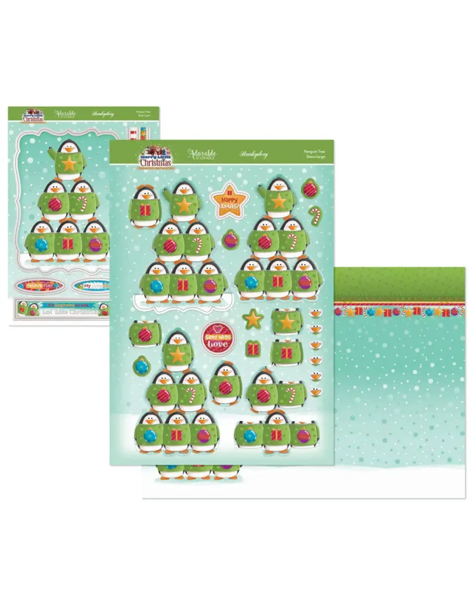 HUNKYDORY CRAFTS LTD. HUNKYDORY A MERRY LITTLE CHRISTMAS PENGUIN TREE DECO-LARGE SET