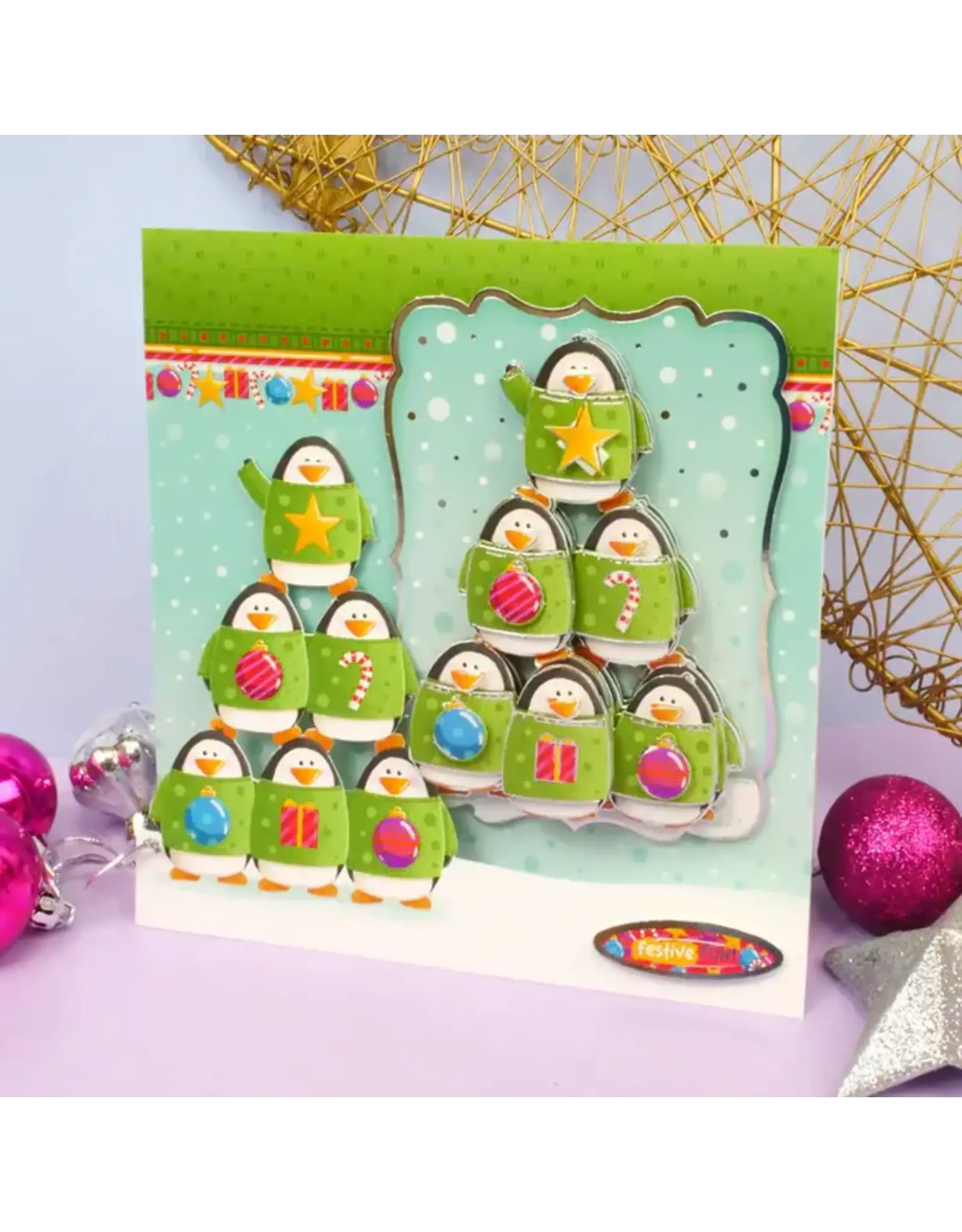 HUNKYDORY CRAFTS LTD. HUNKYDORY A MERRY LITTLE CHRISTMAS PENGUIN TREE DECO-LARGE SET