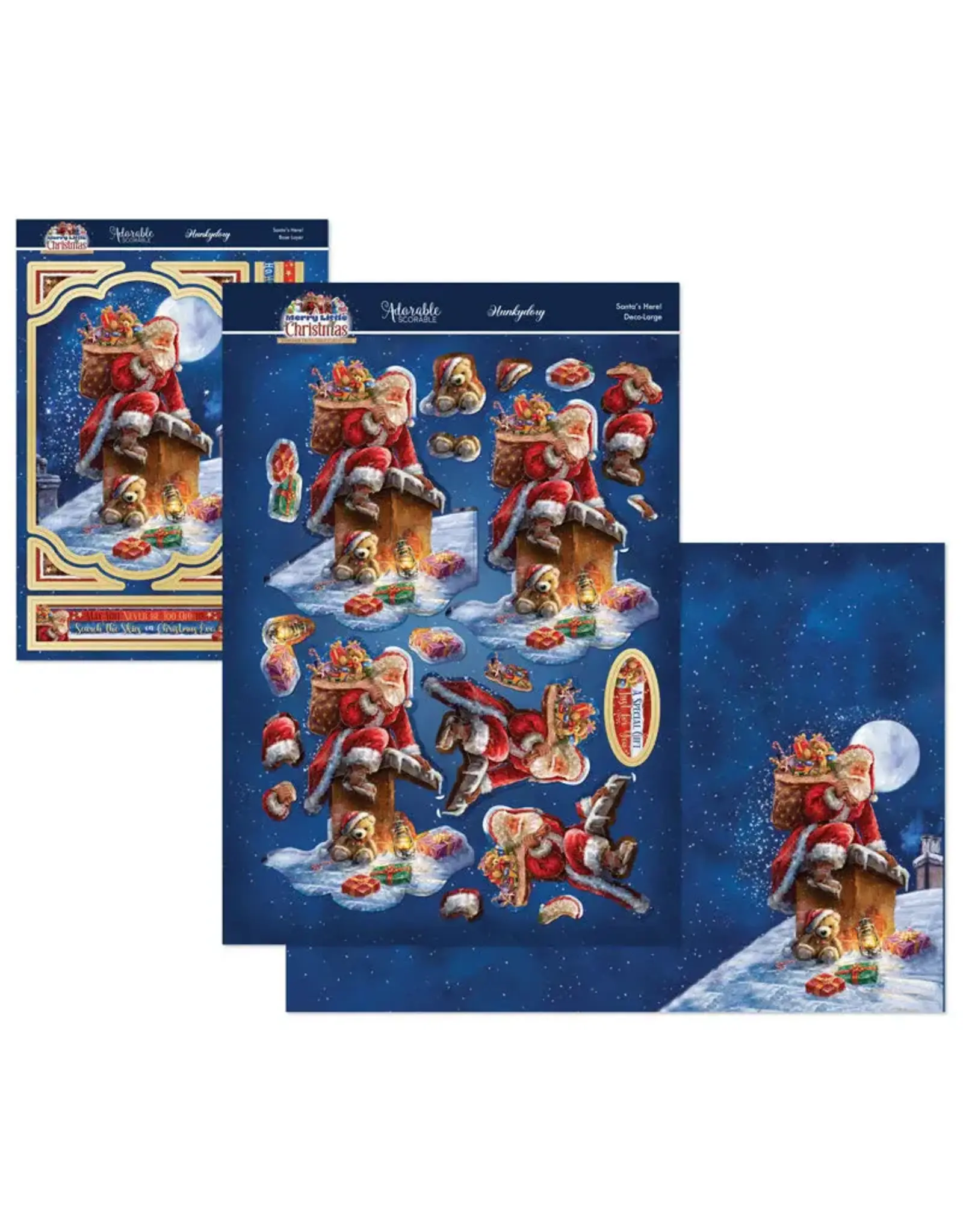 HUNKYDORY CRAFTS LTD. HUNKYDORY A MERRY LITTLE CHRISTMAS SANTA'S HERE! DECO-LARGE SET