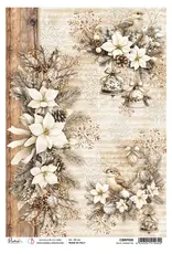 CIAO BELLA CIAO BELLA WINTER SEASON WHITE POINSETTIA A4 RICE PAPER