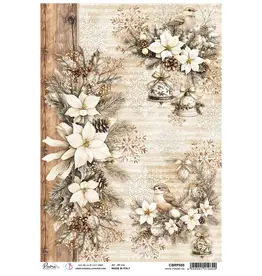 CIAO BELLA CIAO BELLA WINTER SEASON WHITE POINSETTIA A4 RICE PAPER