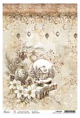 CIAO BELLA CIAO BELLA WINTER SEASON ROMANTIC SNOWBALL A4 RICE PAPER