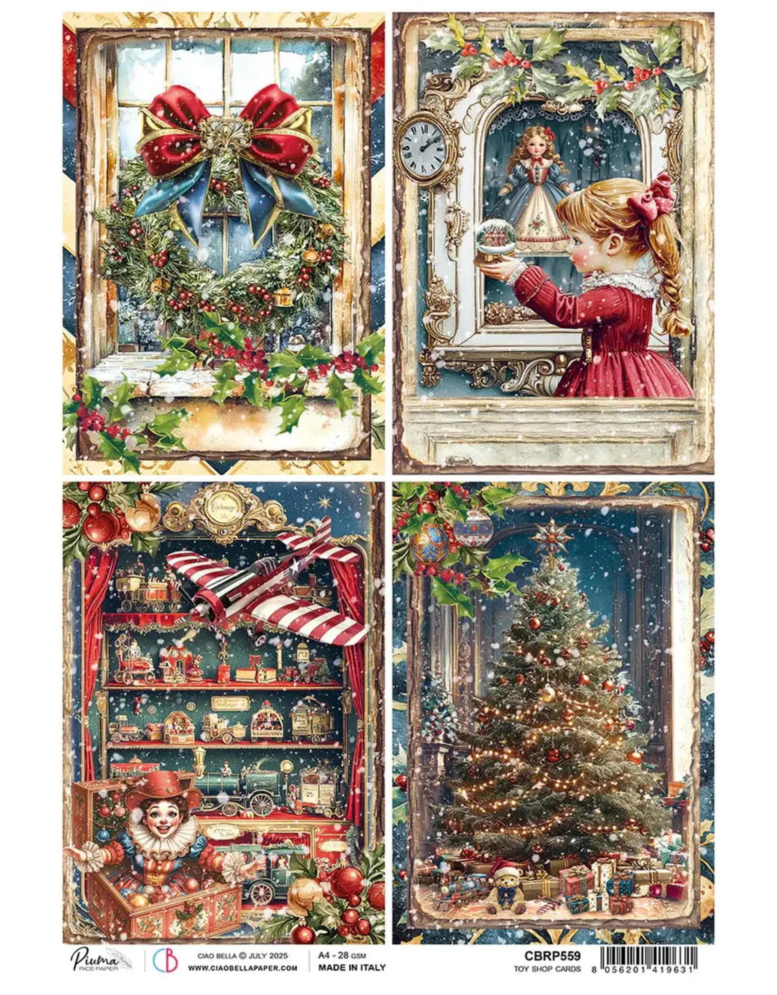 CIAO BELLA CIAO BELLA TOY SHOP CARDS A4 RICE PAPER